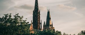 Preview wallpaper tower, building, architecture, old, trees
