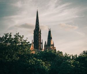 Preview wallpaper tower, building, architecture, old, trees