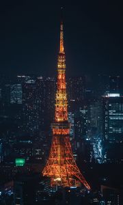 Preview wallpaper tower, building, architecture, city, night, backlight