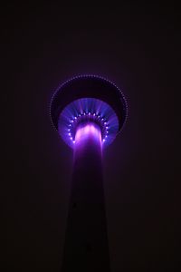 Preview wallpaper tower, building, architecture, backlight, purple, dark