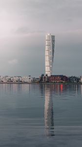 Preview wallpaper tower, building, architecture, water, reflection