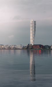 Preview wallpaper tower, building, architecture, water, reflection