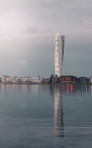 Preview wallpaper tower, building, architecture, water, reflection