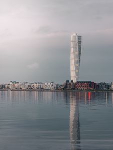 Preview wallpaper tower, building, architecture, water, reflection