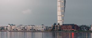 Preview wallpaper tower, building, architecture, water, reflection