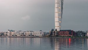 Preview wallpaper tower, building, architecture, water, reflection