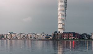 Preview wallpaper tower, building, architecture, water, reflection