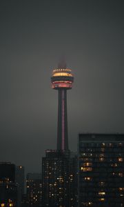 Preview wallpaper tower, building, architecture, city, night, dark