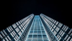 Preview wallpaper tower, building, architecture, night, backlight, minimalism