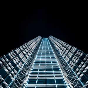 Preview wallpaper tower, building, architecture, night, backlight, minimalism