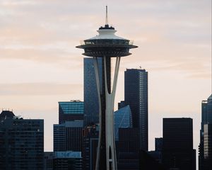 Preview wallpaper tower, building, architecture, city, metropolis, seattle, usa