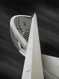 Preview wallpaper tower, building, architecture, black and white