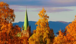 Preview wallpaper tower, building, autumn, trees
