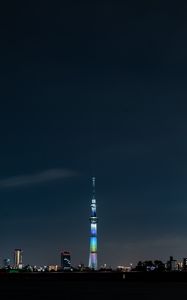 Preview wallpaper tower, building, backlight, architecture, city, night