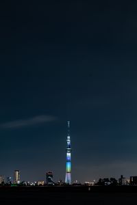 Preview wallpaper tower, building, backlight, architecture, city, night