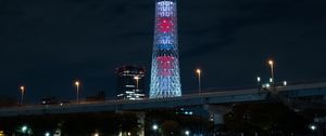Preview wallpaper tower, building, backlight, night, dark