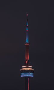 Preview wallpaper tower, building, backlight, architecture, dark