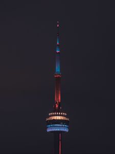 Preview wallpaper tower, building, backlight, architecture, dark