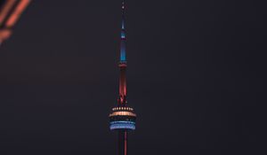 Preview wallpaper tower, building, backlight, architecture, dark