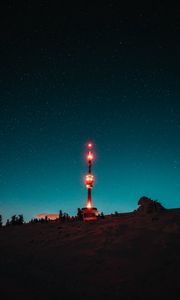 Preview wallpaper tower, building, backlight, night