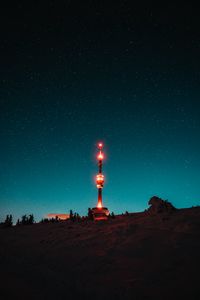 Preview wallpaper tower, building, backlight, night