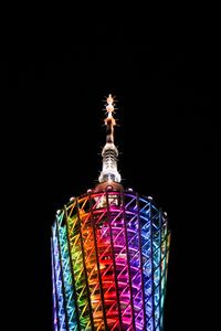 Preview wallpaper tower, building, backlight, colorful, architecture