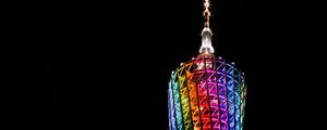 Preview wallpaper tower, building, backlight, colorful, architecture