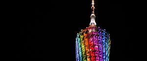 Preview wallpaper tower, building, backlight, colorful, architecture