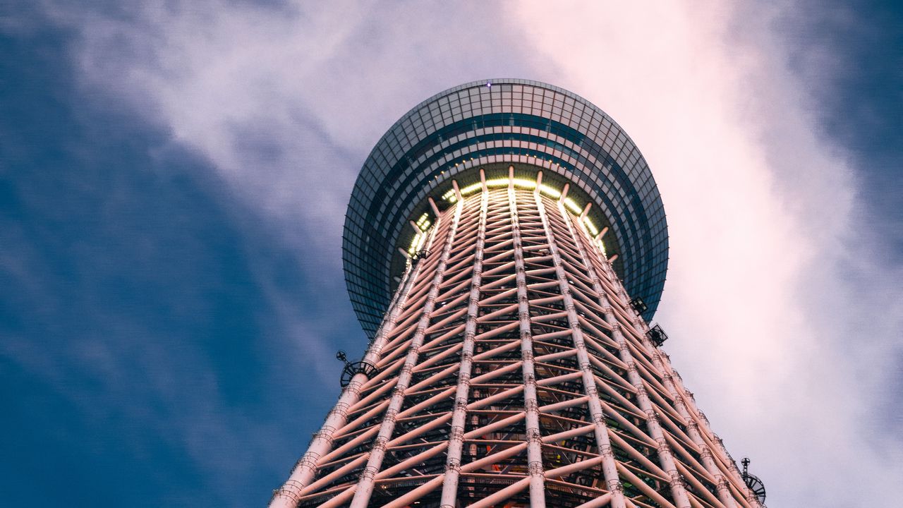 Wallpaper tower, building, bottom view