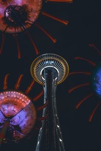 Preview wallpaper tower, building, bottom view, night
