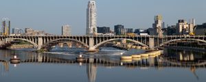 Preview wallpaper tower, building, bridge, river