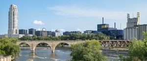 Preview wallpaper tower, building, bridge, river, architecture