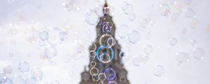 Preview wallpaper tower, building, bubbles, blur