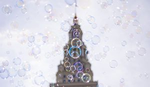 Preview wallpaper tower, building, bubbles, blur