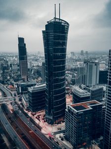 Preview wallpaper tower, building, city, aerial view, architecture