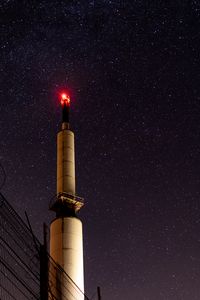 Preview wallpaper tower, building, dark, night, starry sky