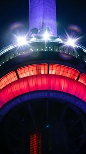 Preview wallpaper tower, building, light, backlight, night