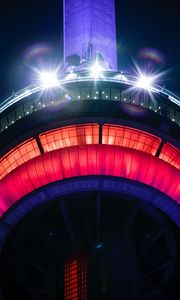 Preview wallpaper tower, building, light, backlight, night