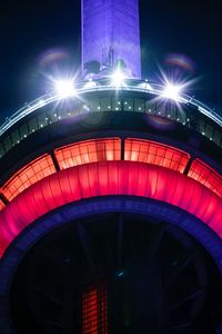 Preview wallpaper tower, building, light, backlight, night
