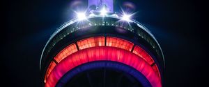 Preview wallpaper tower, building, light, backlight, night