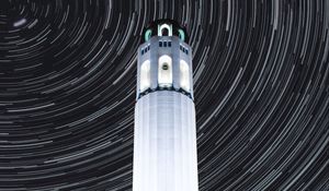 Preview wallpaper tower, building, night, long exposure, blur