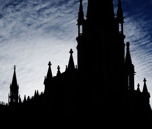 Preview wallpaper tower, building, silhouette, twilight, dark