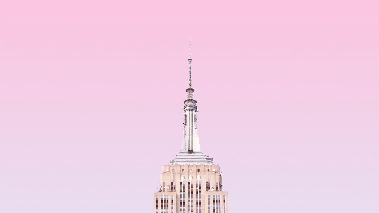 Wallpaper tower, building, sky, pink