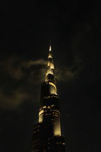 Preview wallpaper tower, building, skyscraper, night, dark