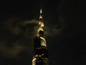 Preview wallpaper tower, building, skyscraper, night, dark