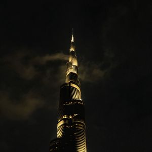 Preview wallpaper tower, building, skyscraper, night, dark