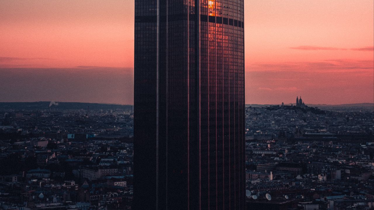 Wallpaper tower, building, skyscraper, city, dusk