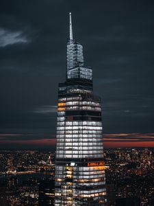 Preview wallpaper tower, building, skyscraper, architecture, city, aerial view