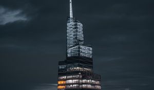 Preview wallpaper tower, building, skyscraper, architecture, city, aerial view