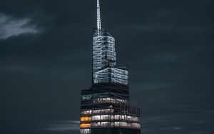 Preview wallpaper tower, building, skyscraper, architecture, city, aerial view